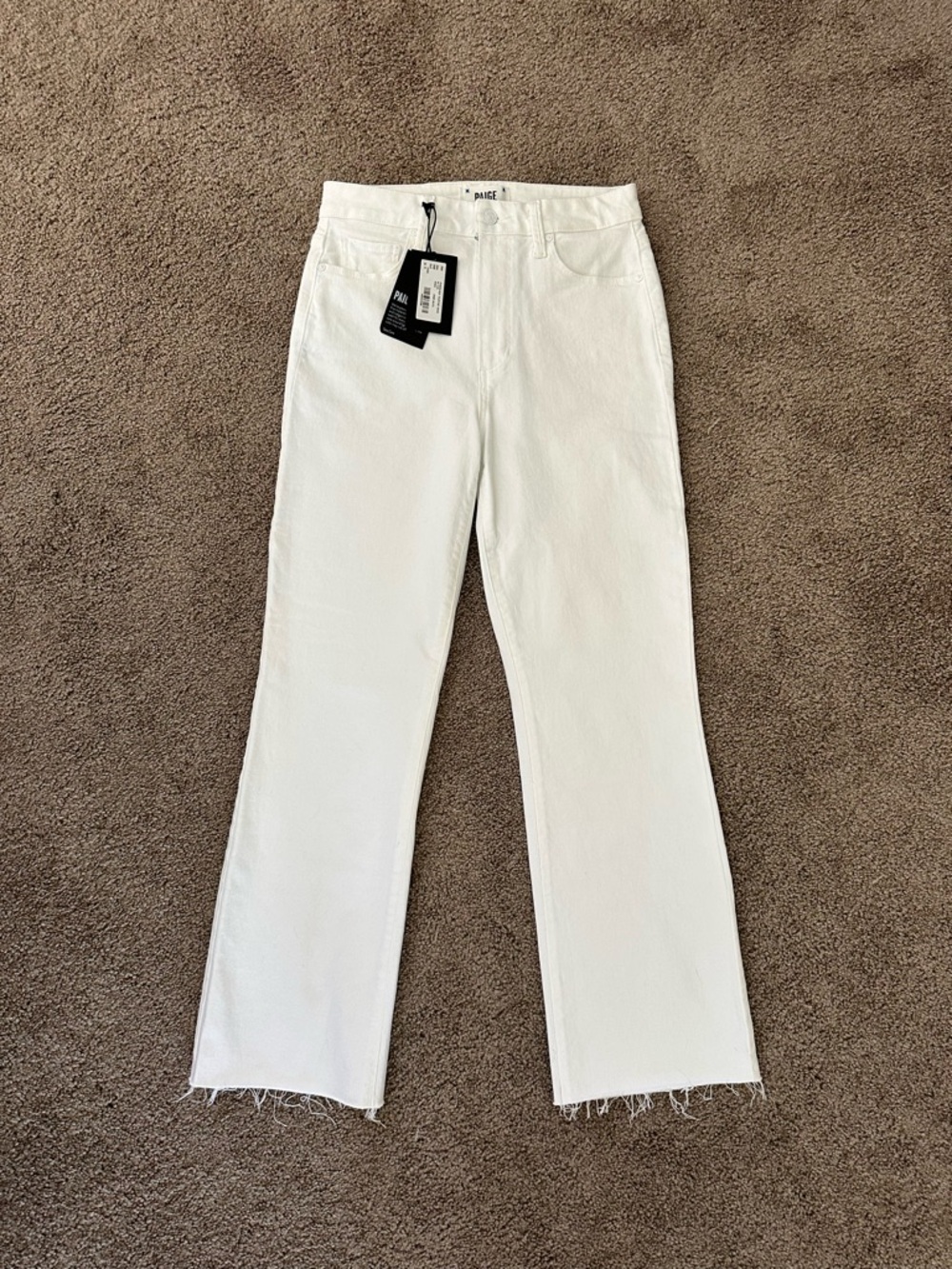 PAIGE White Courtney Jeans with Raw Hem